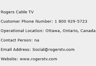 rogers cable phone number customer service.